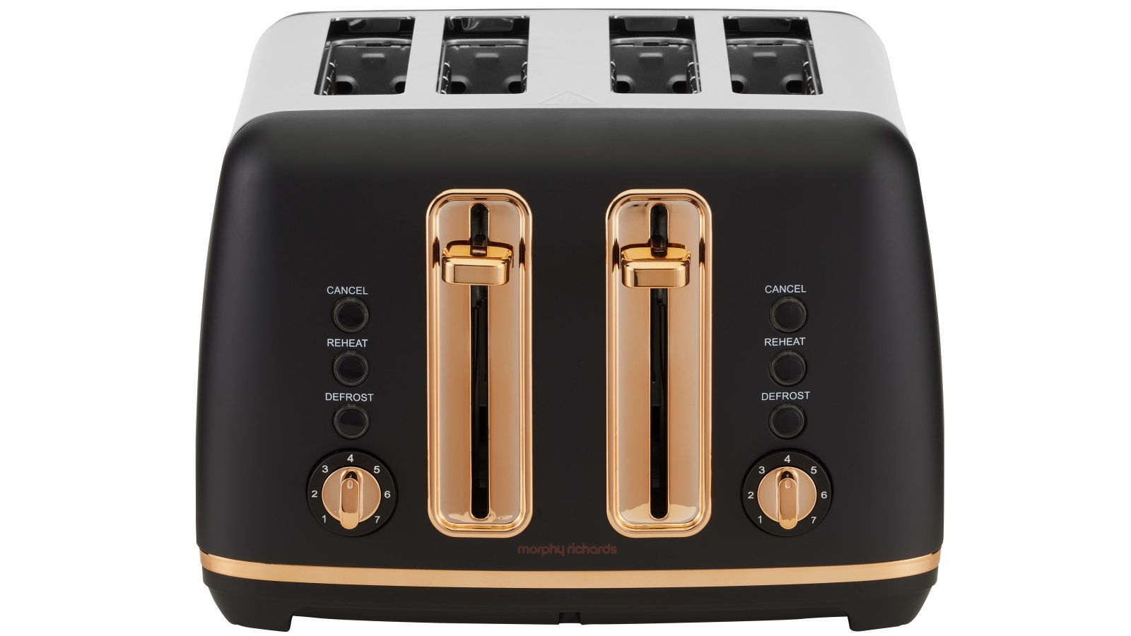 Morphy Richards Ascend Rose Gold Slice Toaster Black