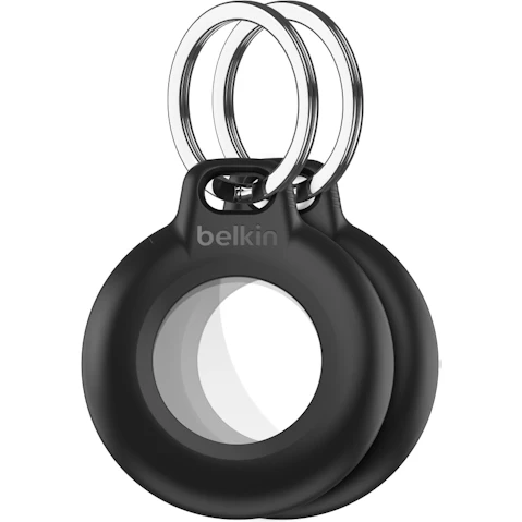 Belkin 2-Pack Waterproof Secure Holder with Key Ring for AirTag - Black