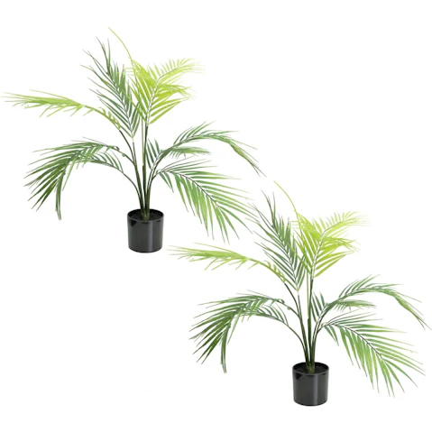 Glamorous Fusion 61cm Green Butterfly Plam Set Artificial Fake Plant
