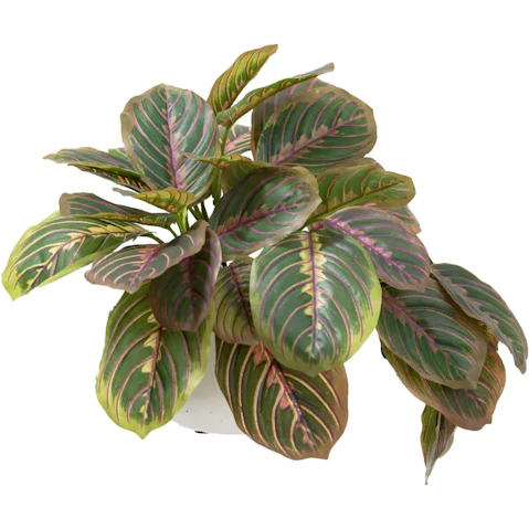 Glamorous Fusion 28cm Purple & Green Peacock Bush Artificial Fake Plant in Pot