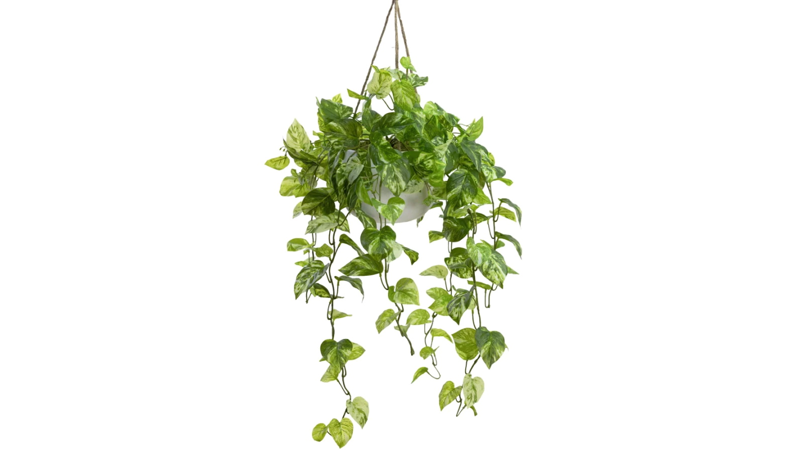 Glamorous Fusion 104cm Marble Green Pothos Bush Artificial Fake Plant in Hanging Planter