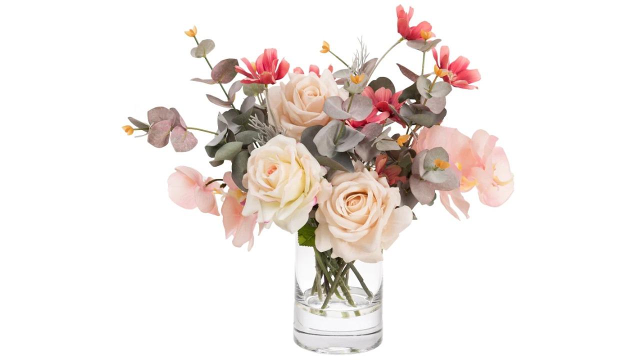 Glamorous Fusion Multi-coloured Orchid and Cosmo Artificial Plant - 42cm
