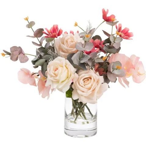 Glamorous Fusion Multi-coloured Orchid and Cosmo Artificial Plant - 42cm