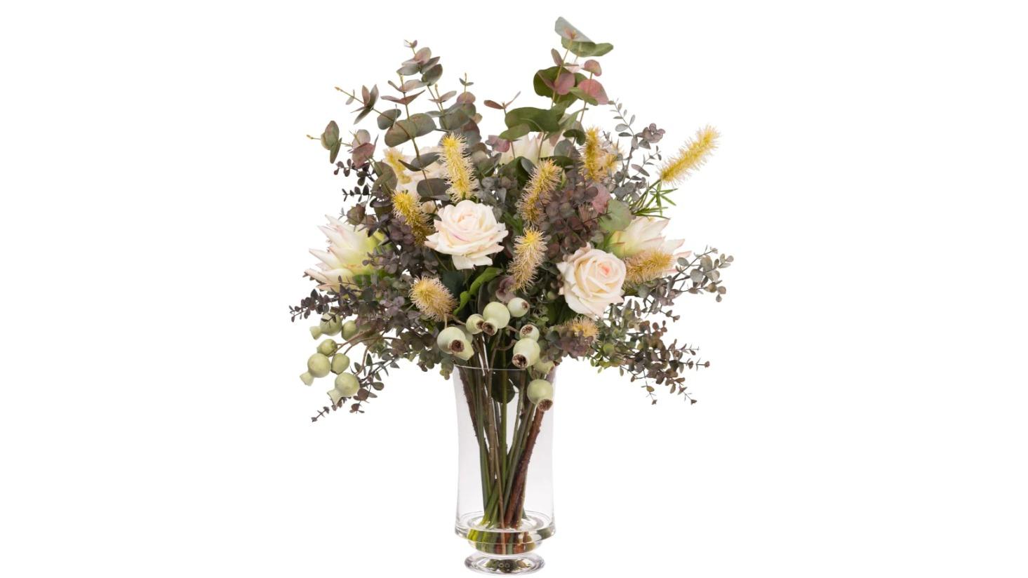 Glamorous Fusion Multi-coloured All Round Protea Flower Arrangement Artificial Plant