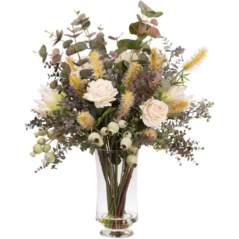 Glamorous Fusion Multi-coloured All Round Protea Flower Arrangement Artificial Plant