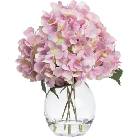 Glamorous Fusion Pink Hydrangea Flower Decorative Mixed Arrangement Artificial Faux Plant - 27cm