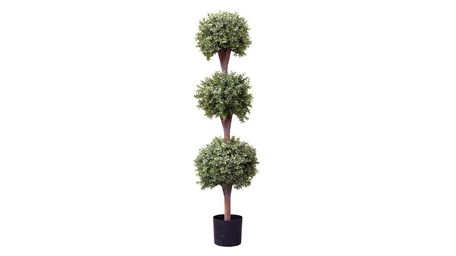 Glamorous Fusion Green Triple Balls Boxwood Artificial Plant Tree in Pot - 150cm