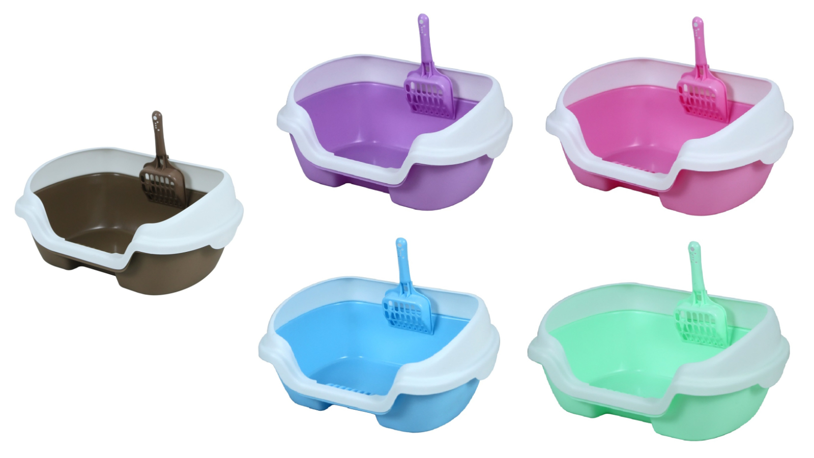 YES4PETS Small Portable Cat Litter Box Tray with Scoop