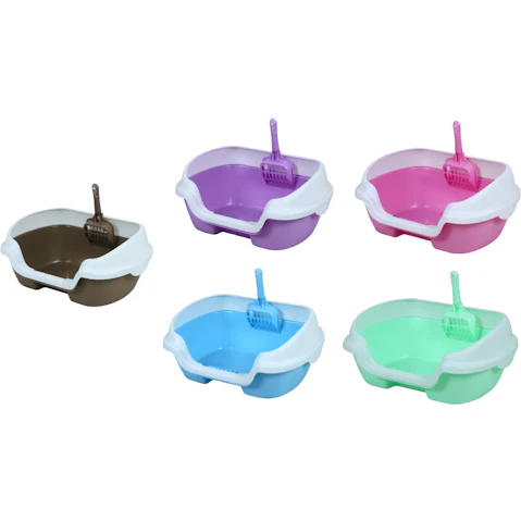 YES4PETS Small Portable Cat Litter Box Tray with Scoop