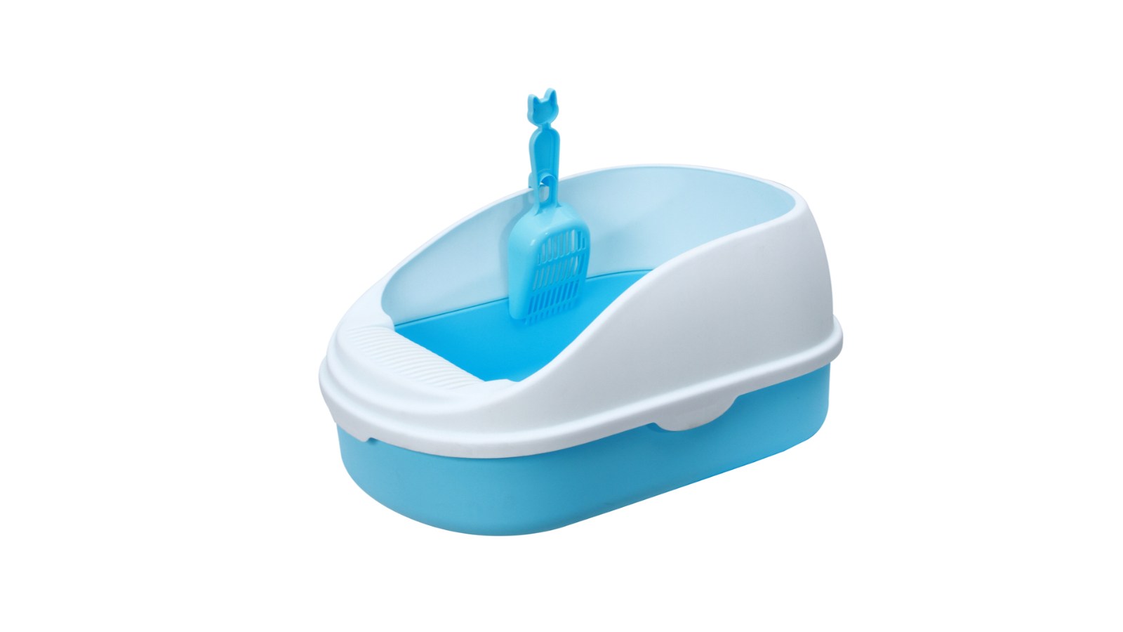 YES4PETS Medium Portable Cat Litter Box Tray with Scoop - Blue
