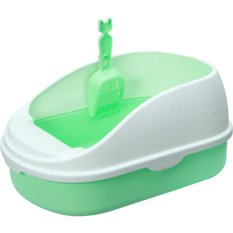 YES4PETS Medium Portable Cat Litter Box Tray with Scoop - Green