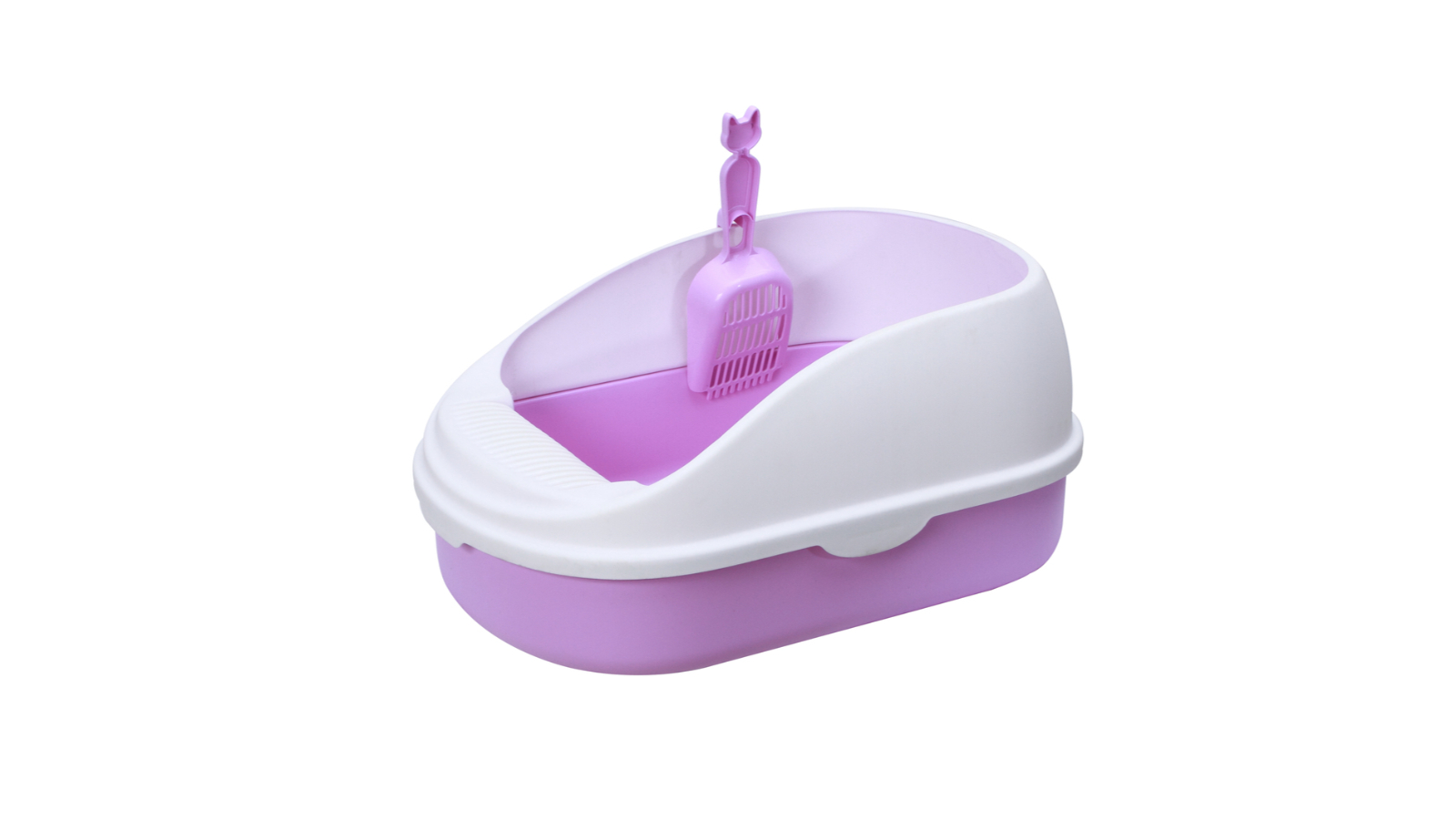 YES4PETS Medium Portable Cat Litter Box Tray with Scoop - Purple