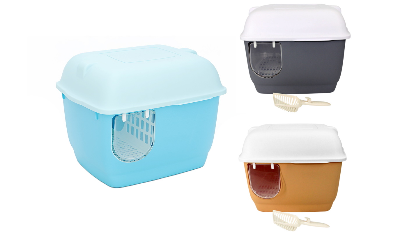 YES4PETS Extra Large Portable Hooded Cat Toilet Litter Box with Handle and Scoop