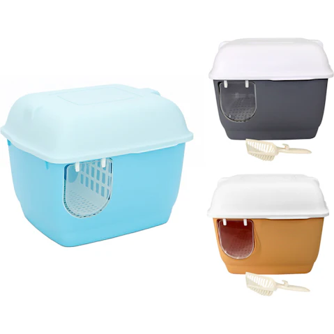YES4PETS Extra Large Portable Hooded Cat Toilet Litter Box with Handle and Scoop