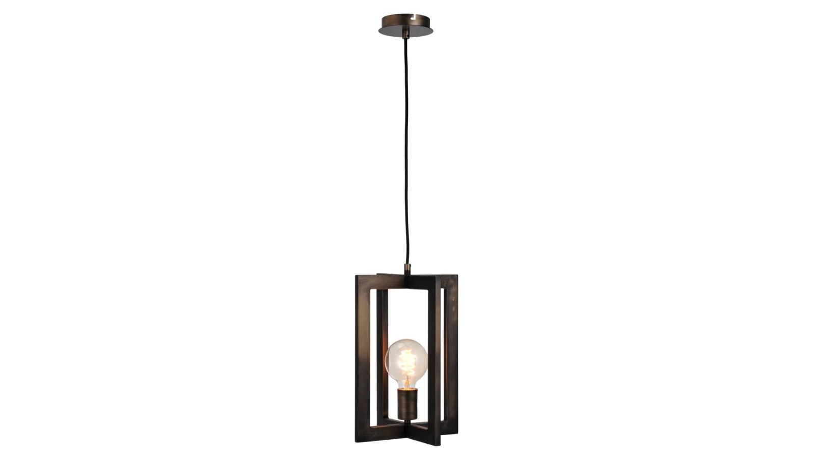 Sylvania Lighting Antique Brass Arlo Classic Modern Cord Drop Lantern Pendant Light Lamp