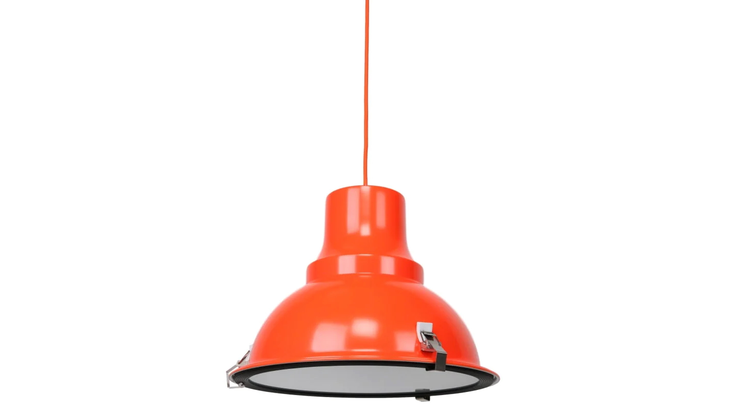 Sylvania Lighting Orange Aldous Industrial Classic Cord Drop Dome Pendant Light Lamp