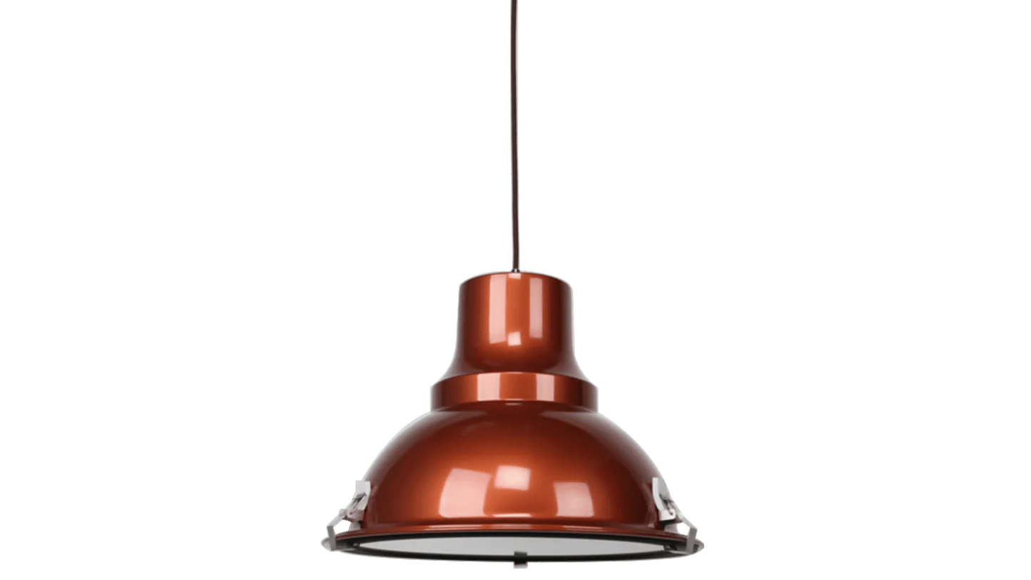 Sylvania Lighting Pearl Copper Aldous Industrial Classic Cord Drop Dome Pendant Light Lamp