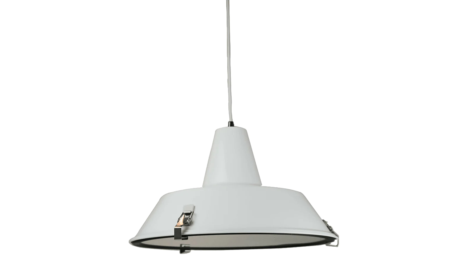 Sylvania Lighting White Asi Industrial Cord Drop Dome Pendant Light Lamp