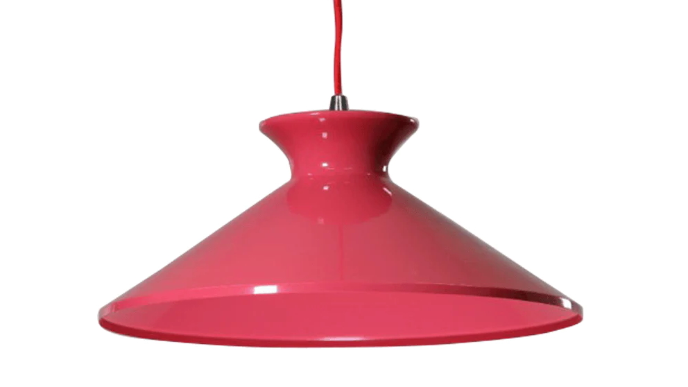 Sylvania Lighting Rose Red Belina Classic Metal Cone Cord Drop Pendant Light Lamp