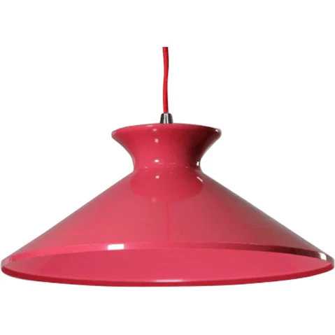 Sylvania Lighting Rose Red Belina Classic Metal Cone Cord Drop Pendant Light Lamp