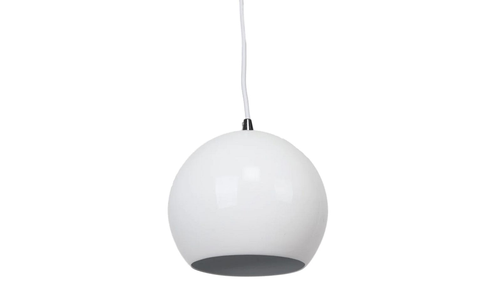 Sylvania Lighting Ines Modern Spherical Cord Drop Metal Pendant Light Lamp - White