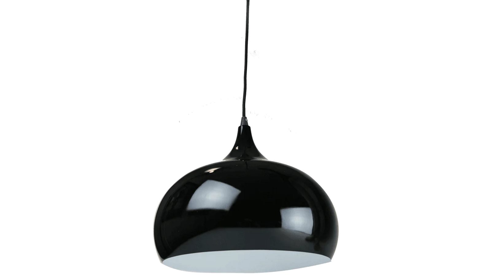 Sylvania Lighting Kirby Inverted Bowl Metal Cord Drop Pendant Light Lamp - Black