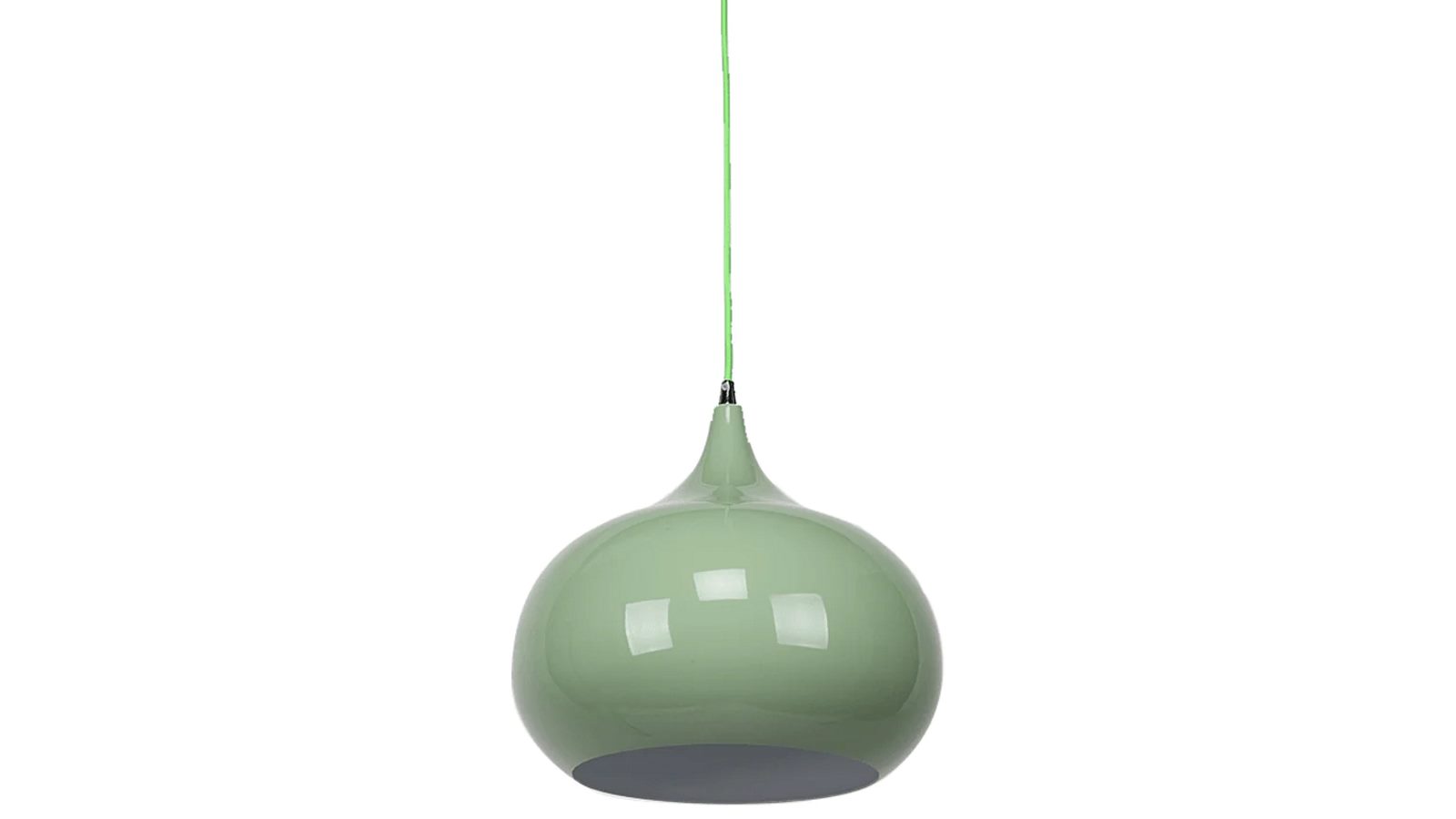 Sylvania Lighting Kirby Inverted Bowl Metal Cord Drop Pendant Light Lamp - Light Green
