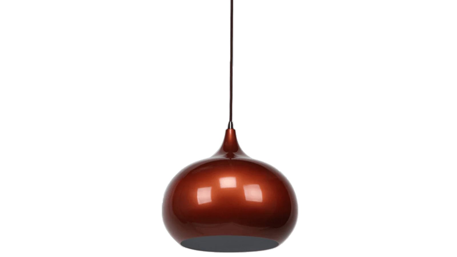 Sylvania Lighting Kirby Inverted Bowl Metal Cord Drop Pendant Light Lamp - Pearl Copper