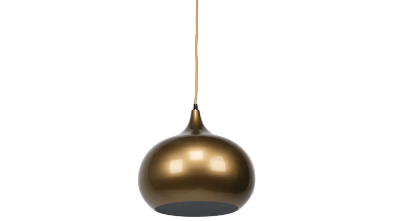 Sylvania Lighting Kirby Inverted Bowl Metal Cord Drop Pendant Light Lamp - Pearl Gold