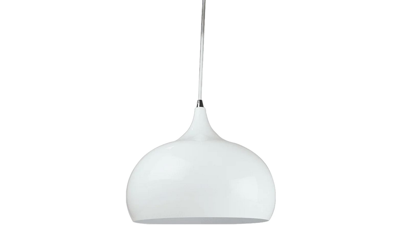 Sylvania Lighting Kirby Inverted Bowl Metal Cord Drop Pendant Light Lamp - White