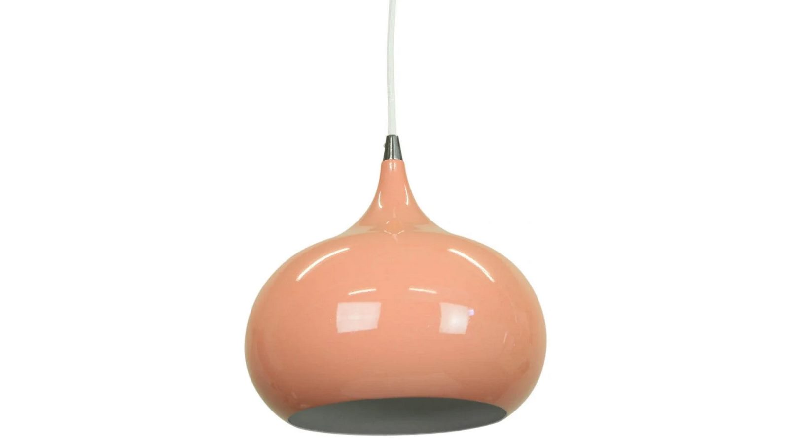 Sylvania Lighting Mini Kirby Inverted Bowl Metal Pendant Light Lamp - Beige Red