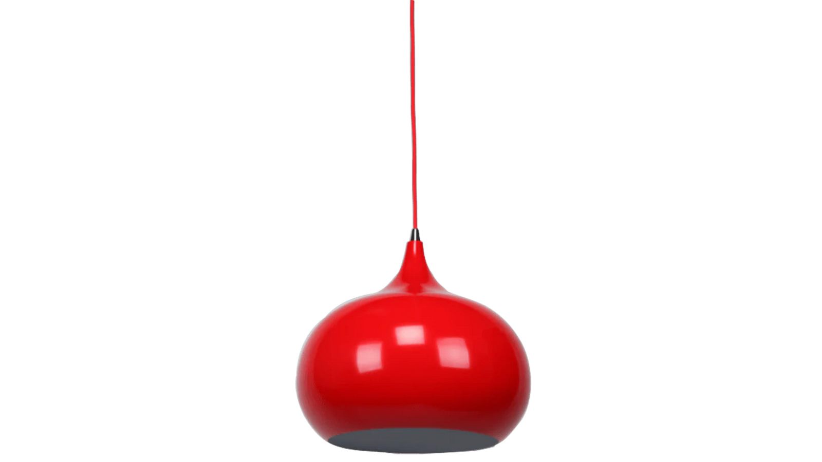 Sylvania Lighting Mini Kirby Inverted Bowl Metal Pendant Light Lamp - Flame Red