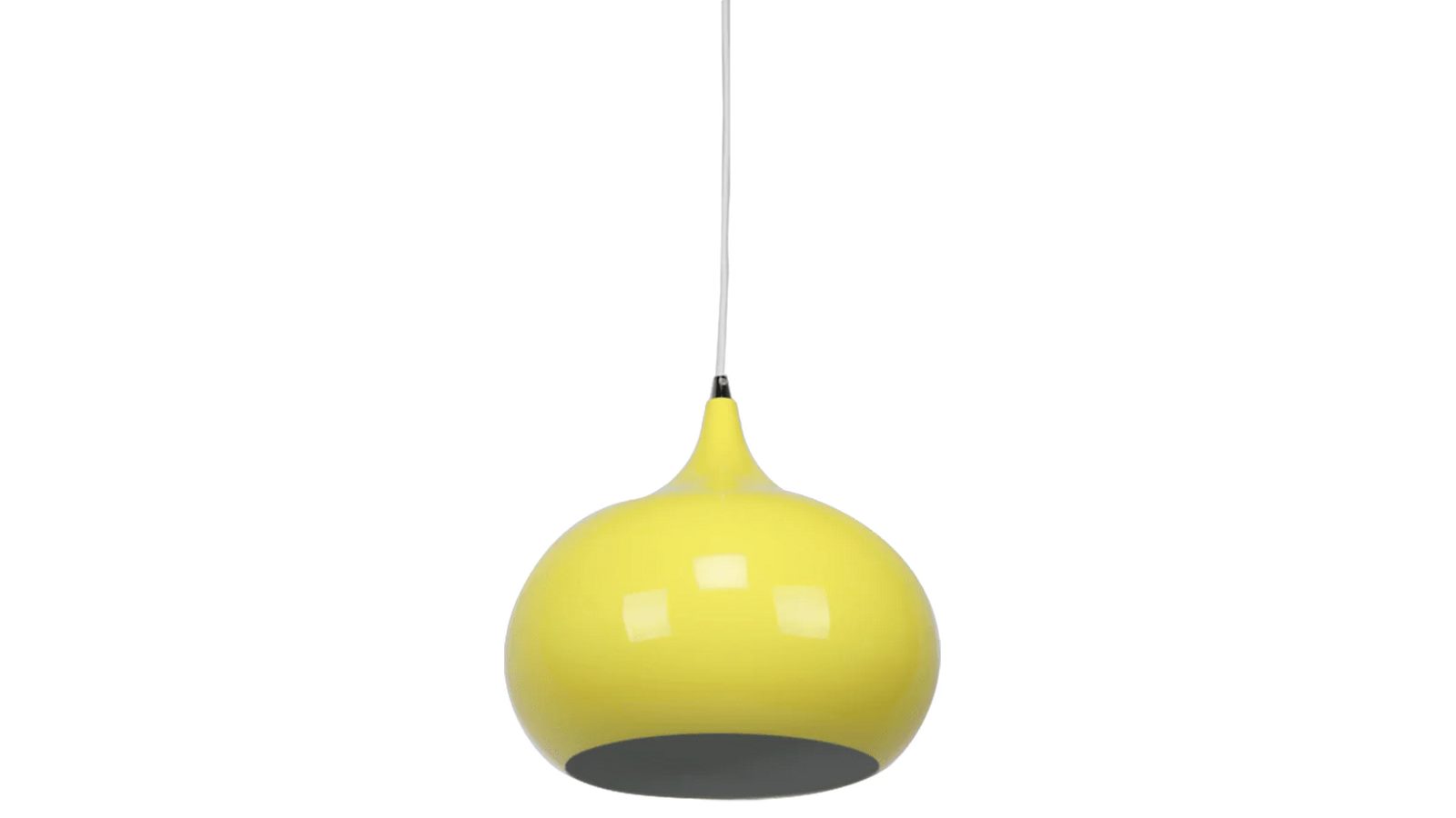Sylvania Lighting Mini Kirby Inverted Bowl Metal Pendant Light Lamp - Luminous Yellow