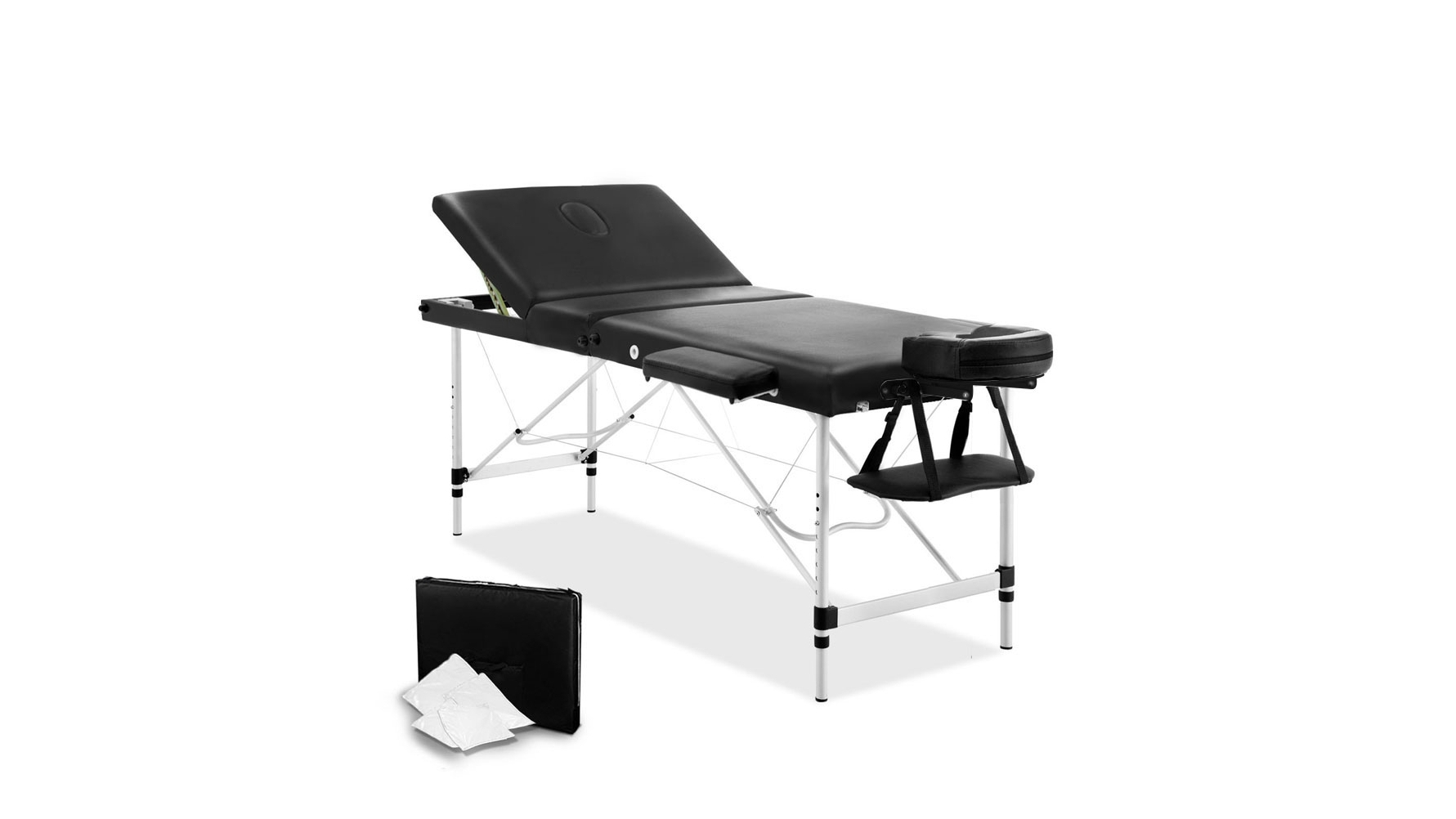 Zenses Portable Aluminum 4 Fold Massage Table - Black