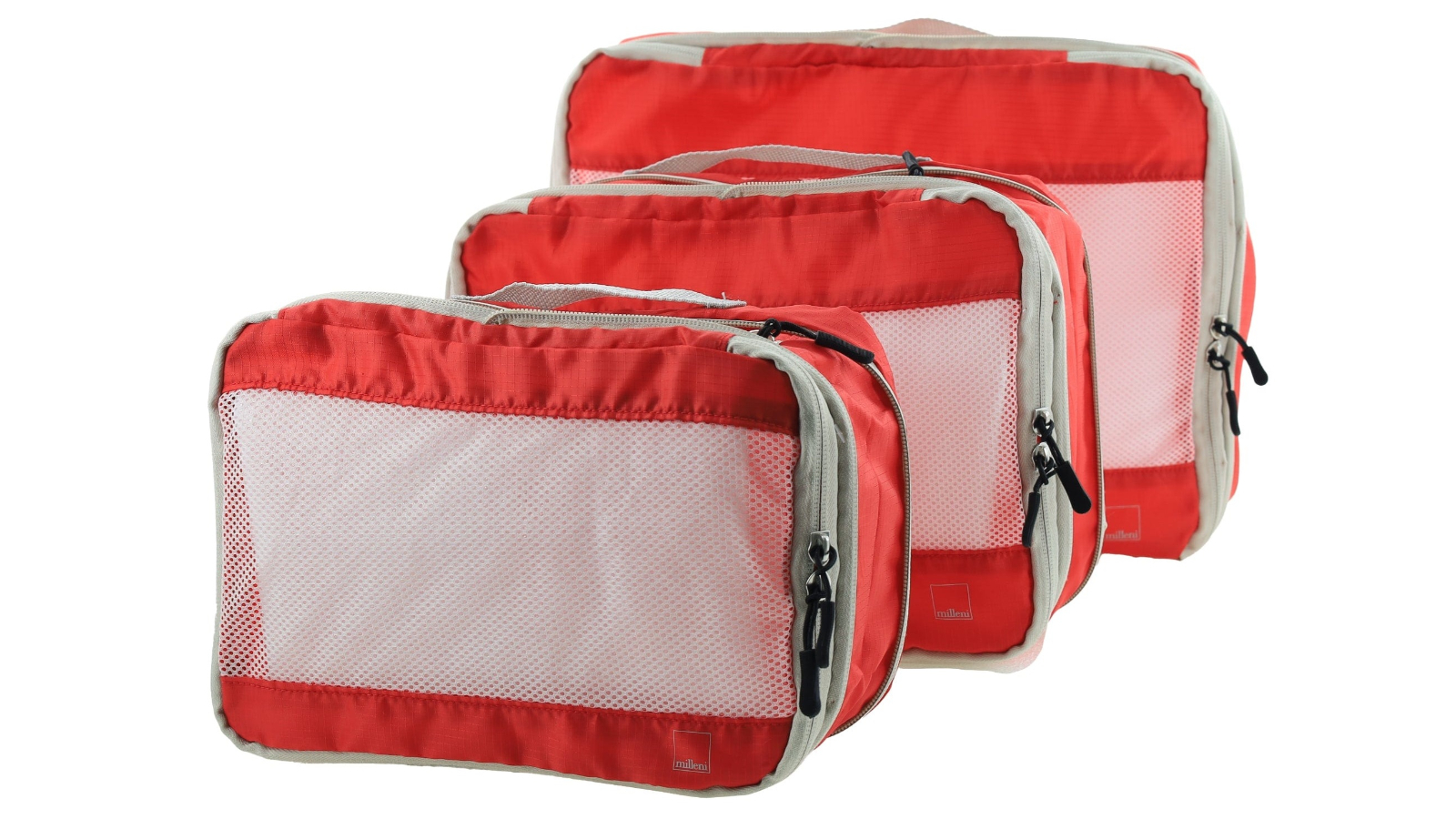Milleni Pack of 3 Travel Compact Travel Cube - Red