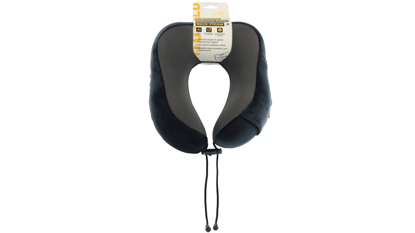 Milleni Travel Ergonomic Memory Foam Neck Pillow - Black
