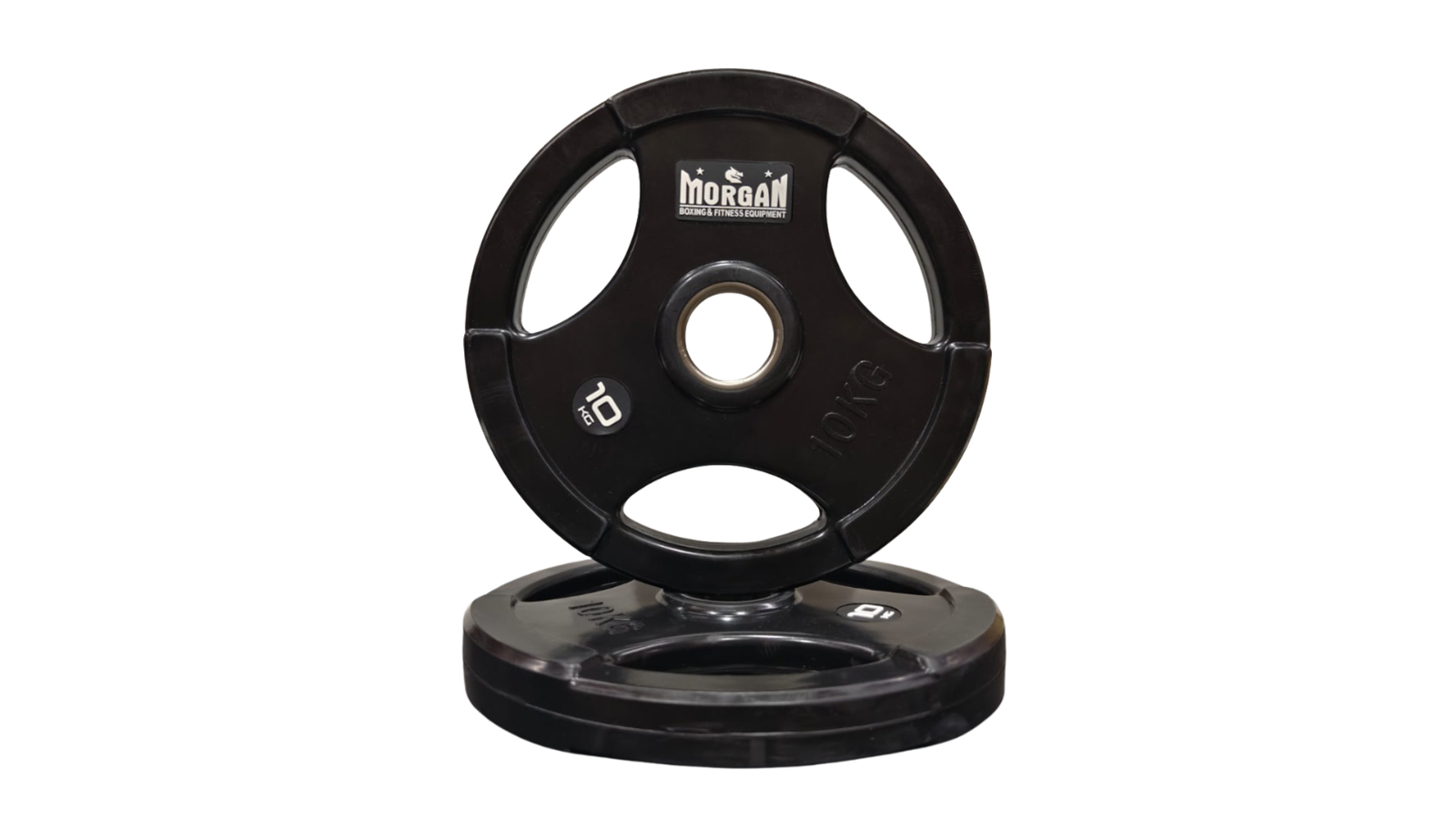 Morgan Sports Tri-Grip Rubber Coated Olympic Pair Weight Plate - 10kg