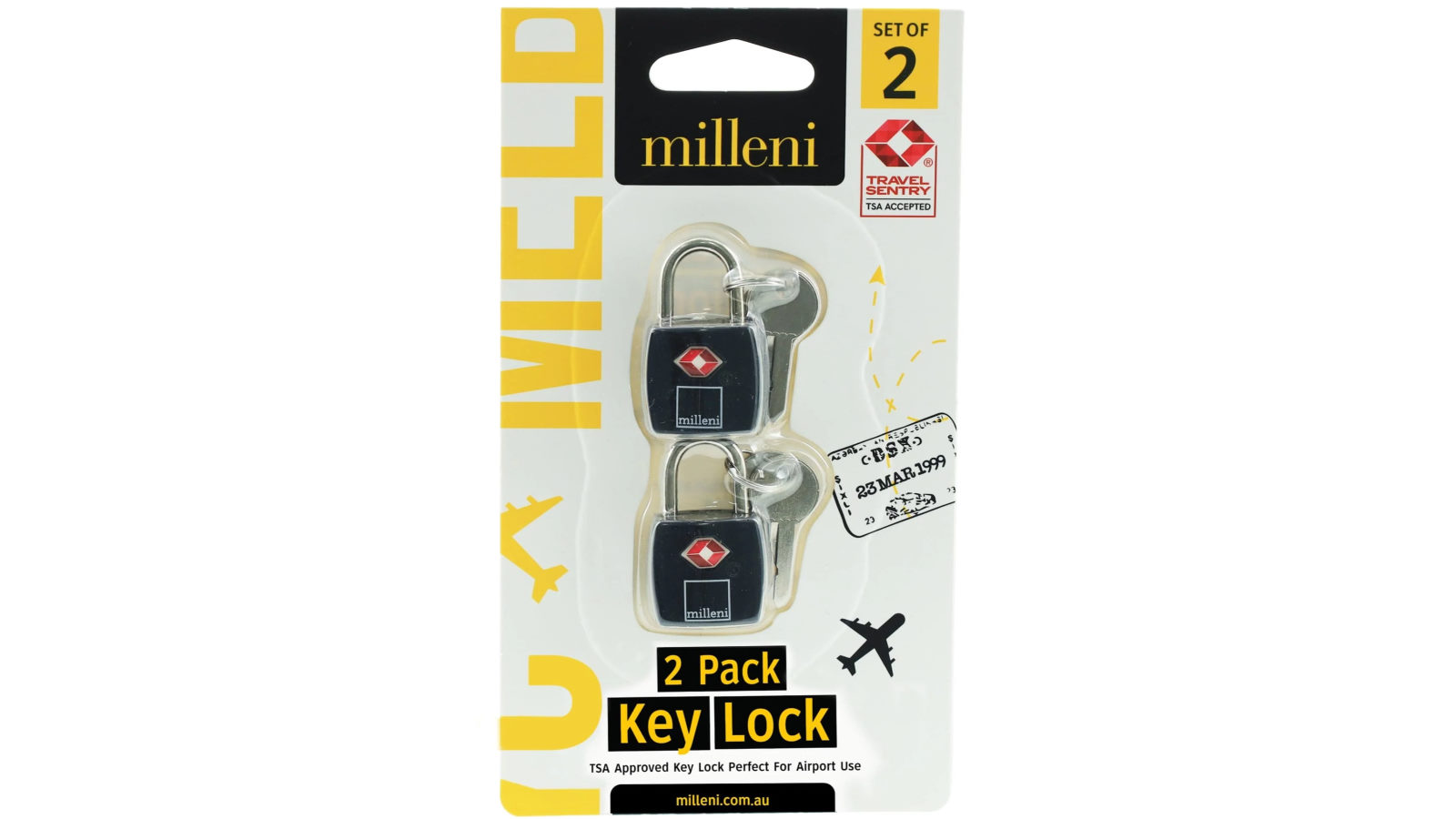 Milleni Pack of 2 Travel TSA Key Lock