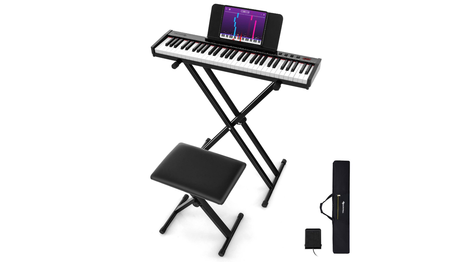 Costway 61-Key Electronic Keyboard Piano Set with Stand and Stool