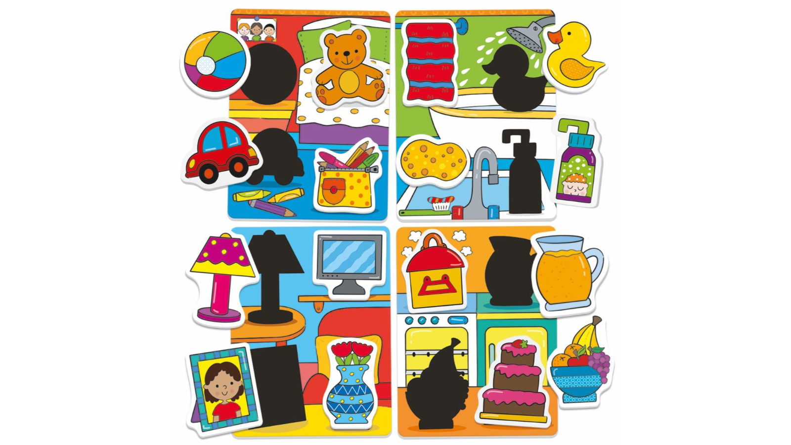 Headu Baby Silhouette Shape Matching Puzzle Board Game Fun Set - 2-4 year
