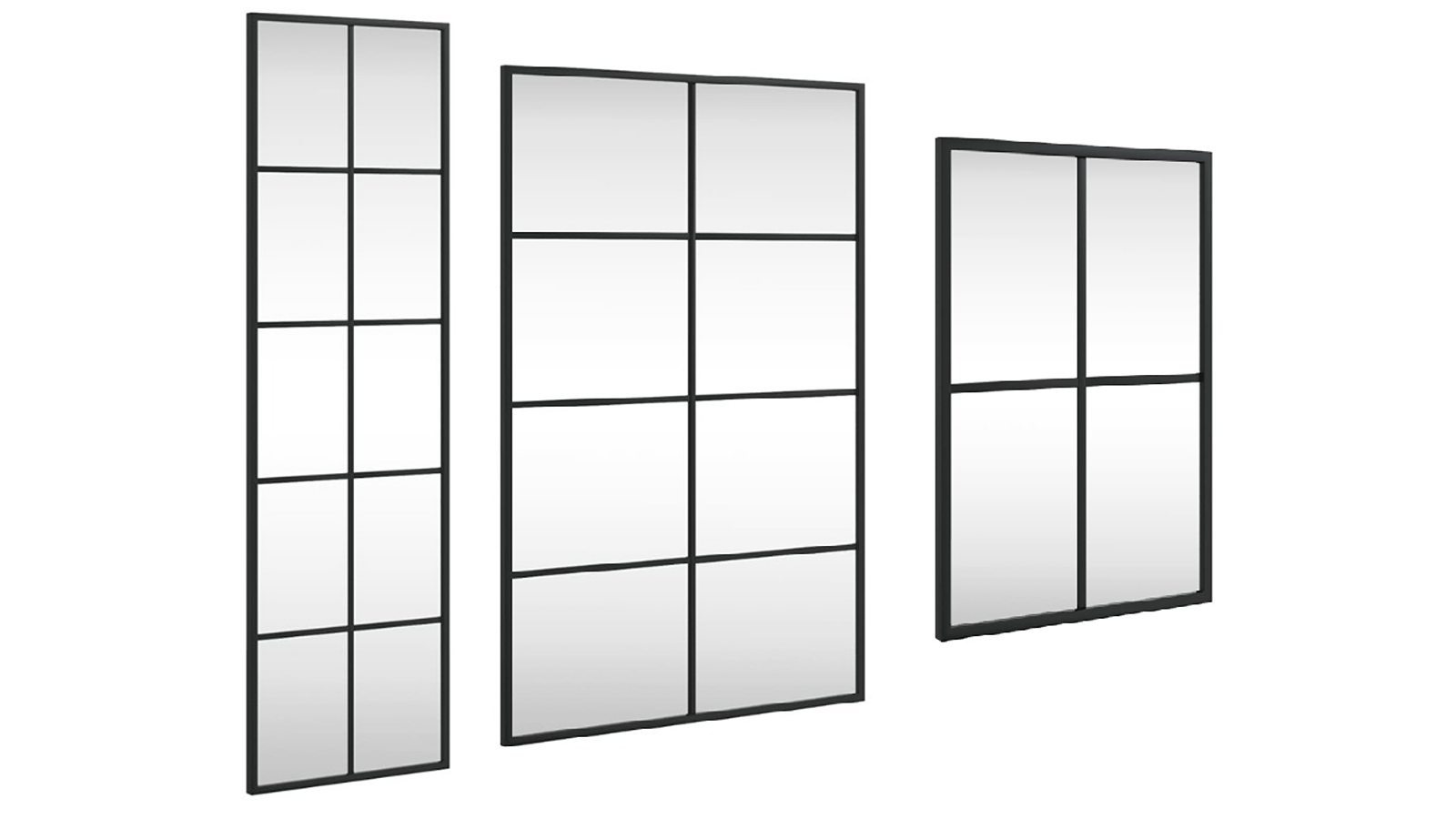 vidaXL Black Iron Rectangle Wall Mirror