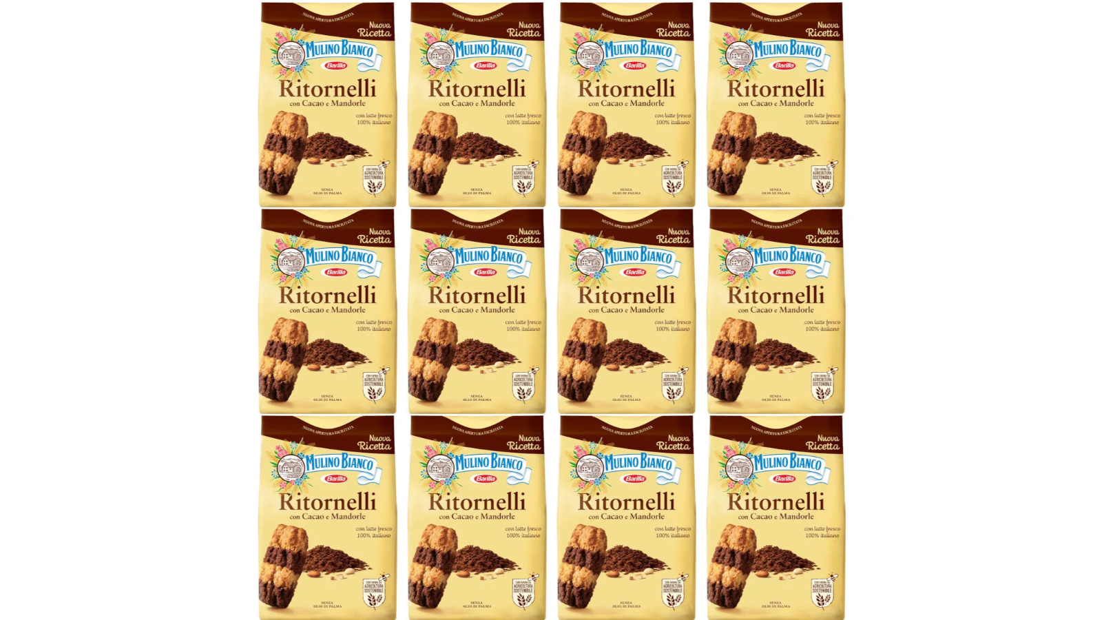 Mulino 700g Bianco Ritornelli Shortbread Biscuits - Pack of 12