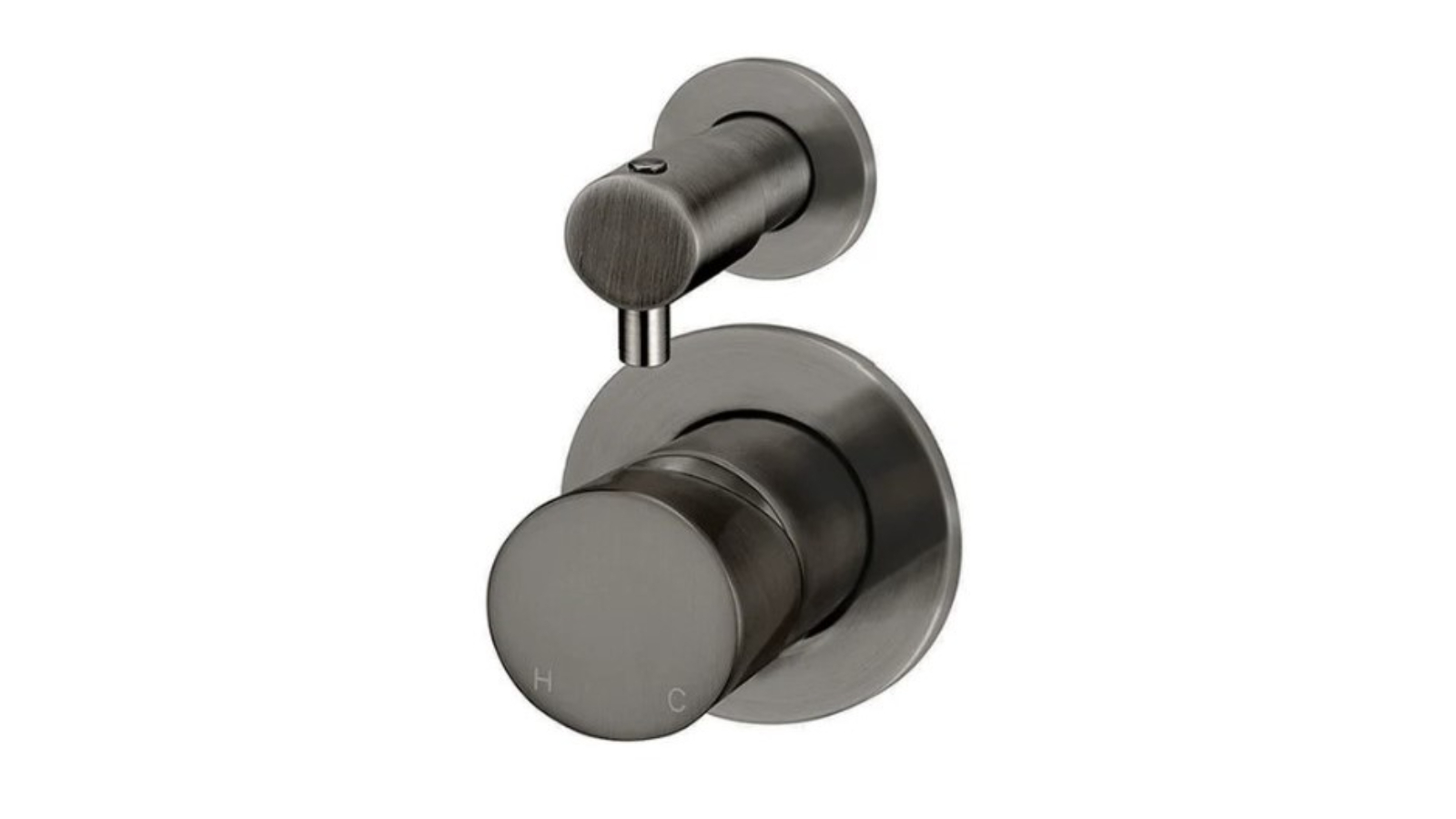Meir Round Pinless Shower Mixer with Diverter Trim Kit - Shadow Gunmetal