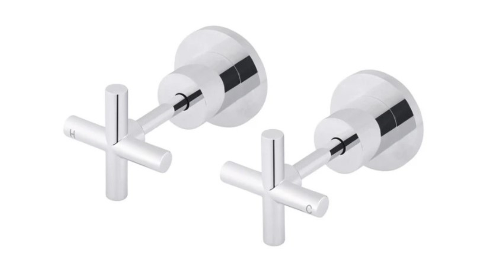 Meir Round Cross Handle Jumper Valve Wall Top Assemblies - Chrome