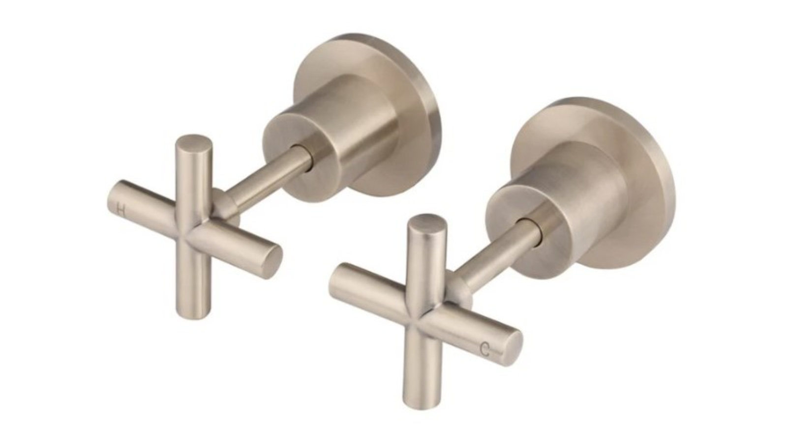 Meir Round Cross Handle Jumper Valve Wall Top Assemblies - Champagne