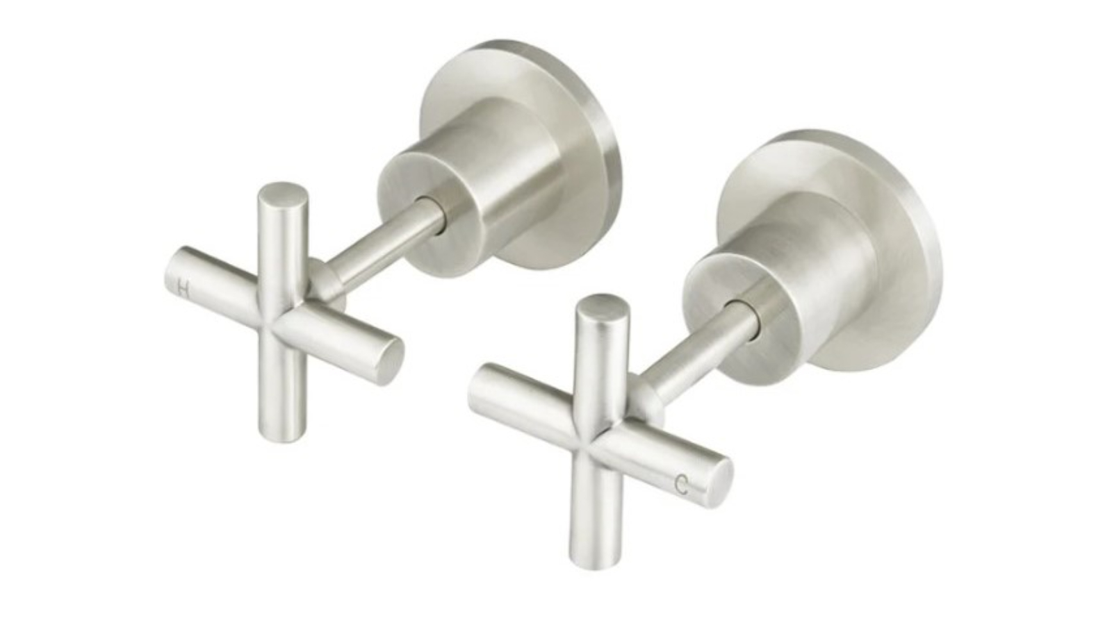 Meir Round Cross Handle Jumper Valve Wall Top Assemblies - Brushed Nickel