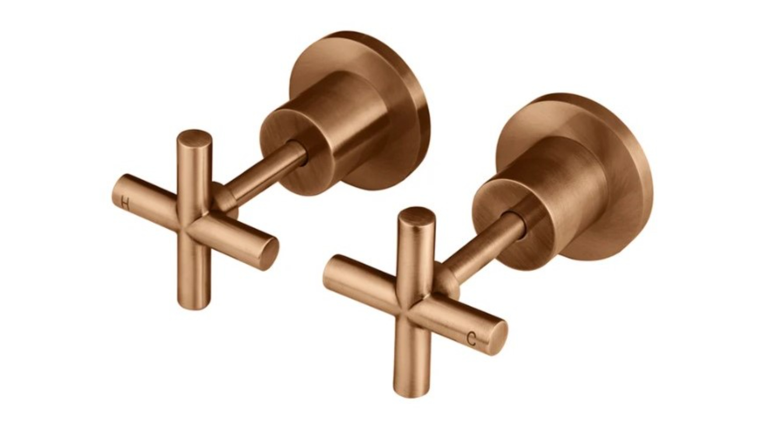 Meir Round Cross Handle Jumper Valve Wall Top Assemblies - Lustre Bronze