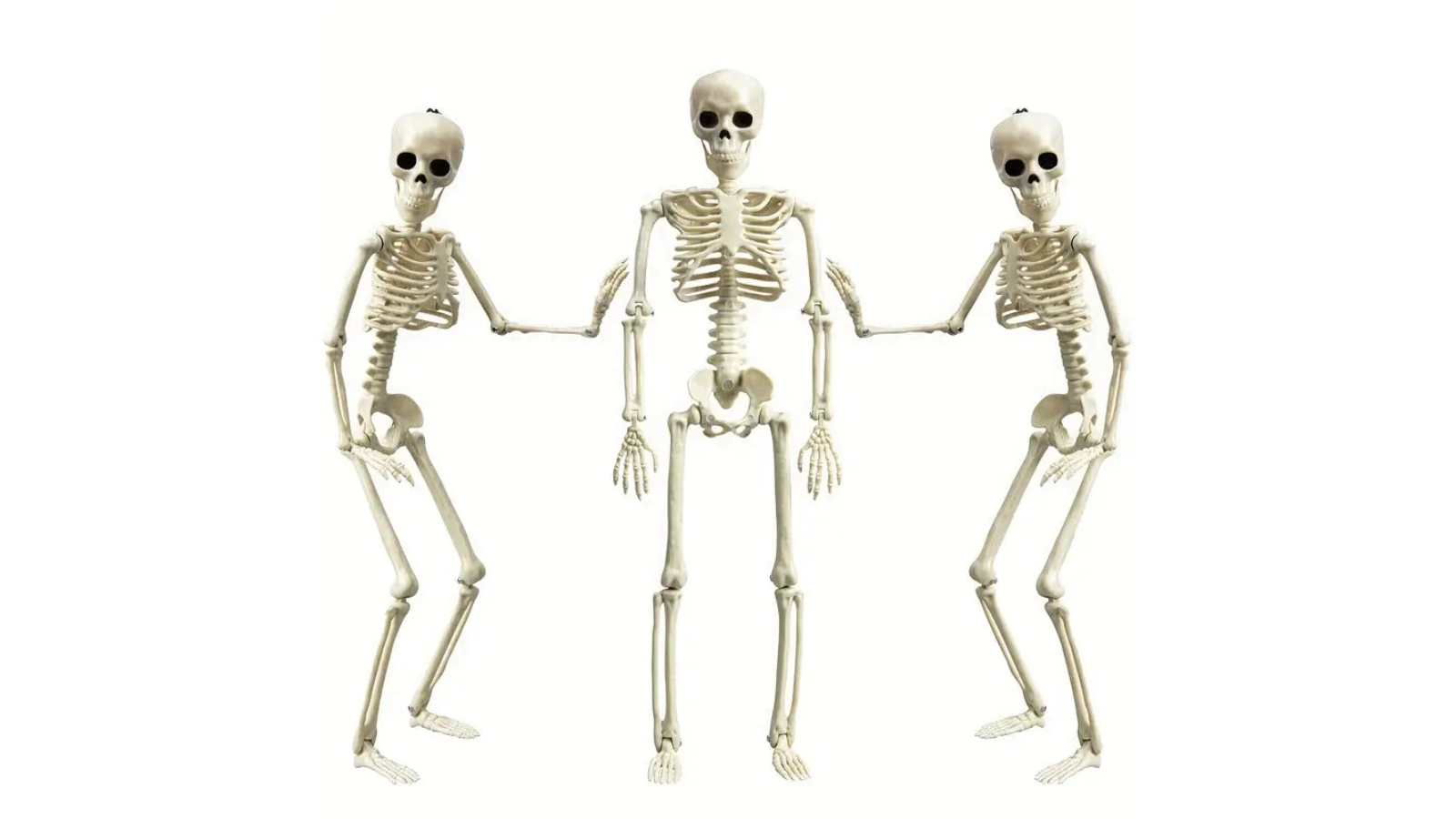 TM 3 Piece Posable Halloween Skeleton Decoration - 40.64cm 