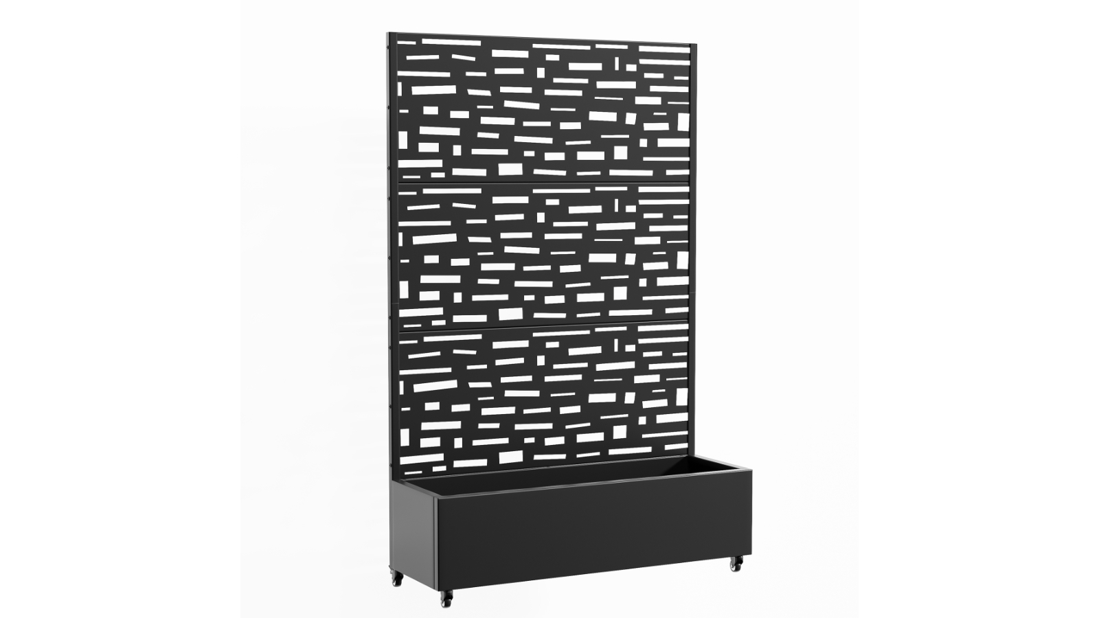 Oakory Wide Edge Metal Planter Box with Trellis Screen - 180 x 120cm