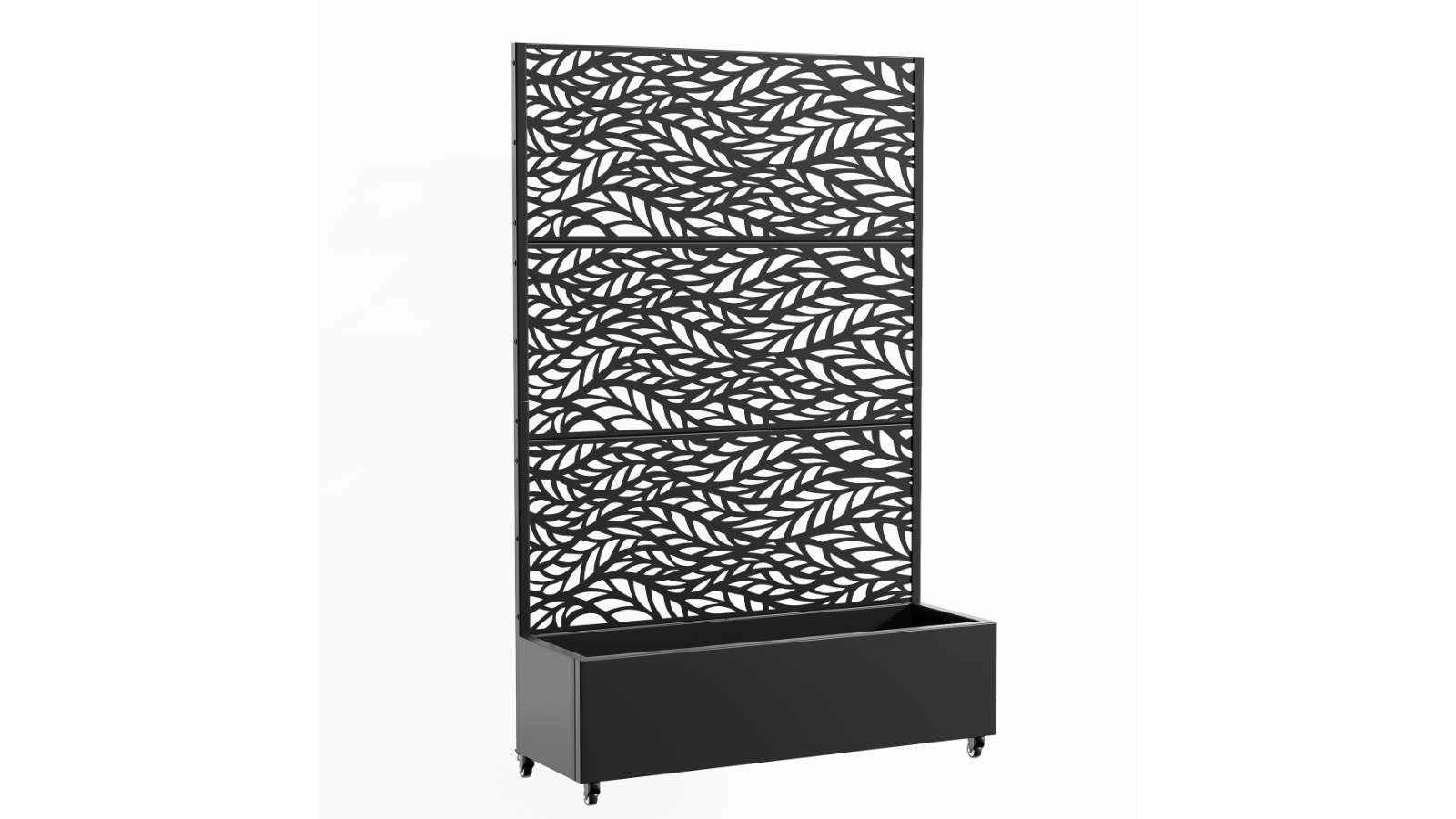 Oakory Flow Leaf Metal Planter Box with Trellis Screen - 180 x 120cm